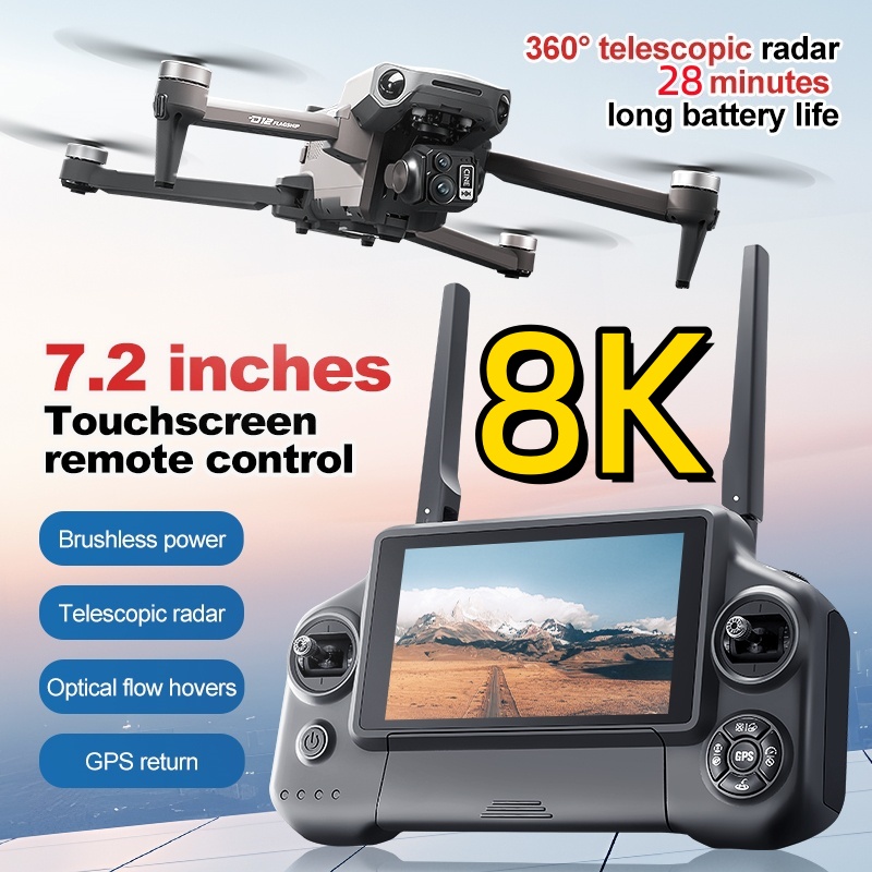 Drone Battery Box - 8K 3軸ジンバルブラシレス7.2インチタッチスクリーンFPVリモートコントロールクアッドコプター5KM障害物回避エアドロップGPSリターンRCドローン