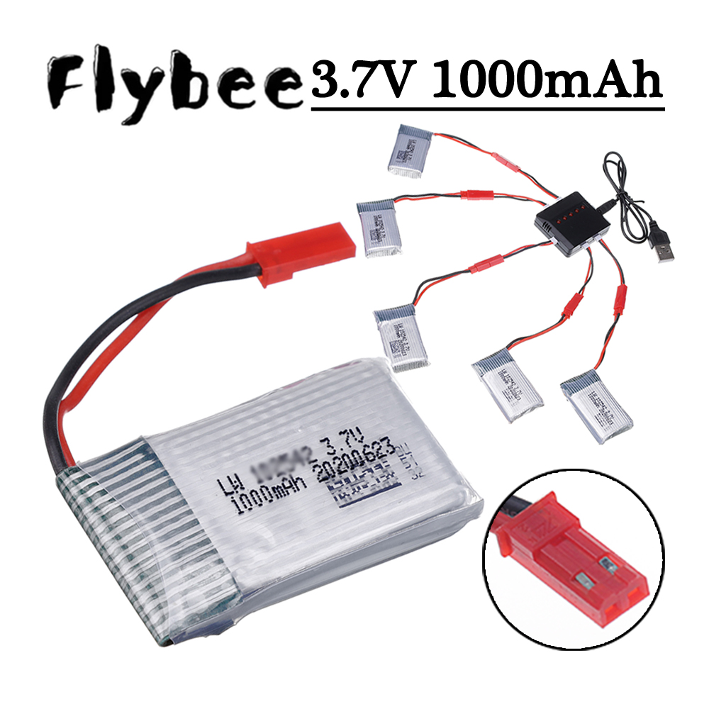 Drone Battery Charger - 3.7V 1000mAhリポバッテリーとJSTプラグ付き充電器、X400 X500 X800 HD1315 HJ818