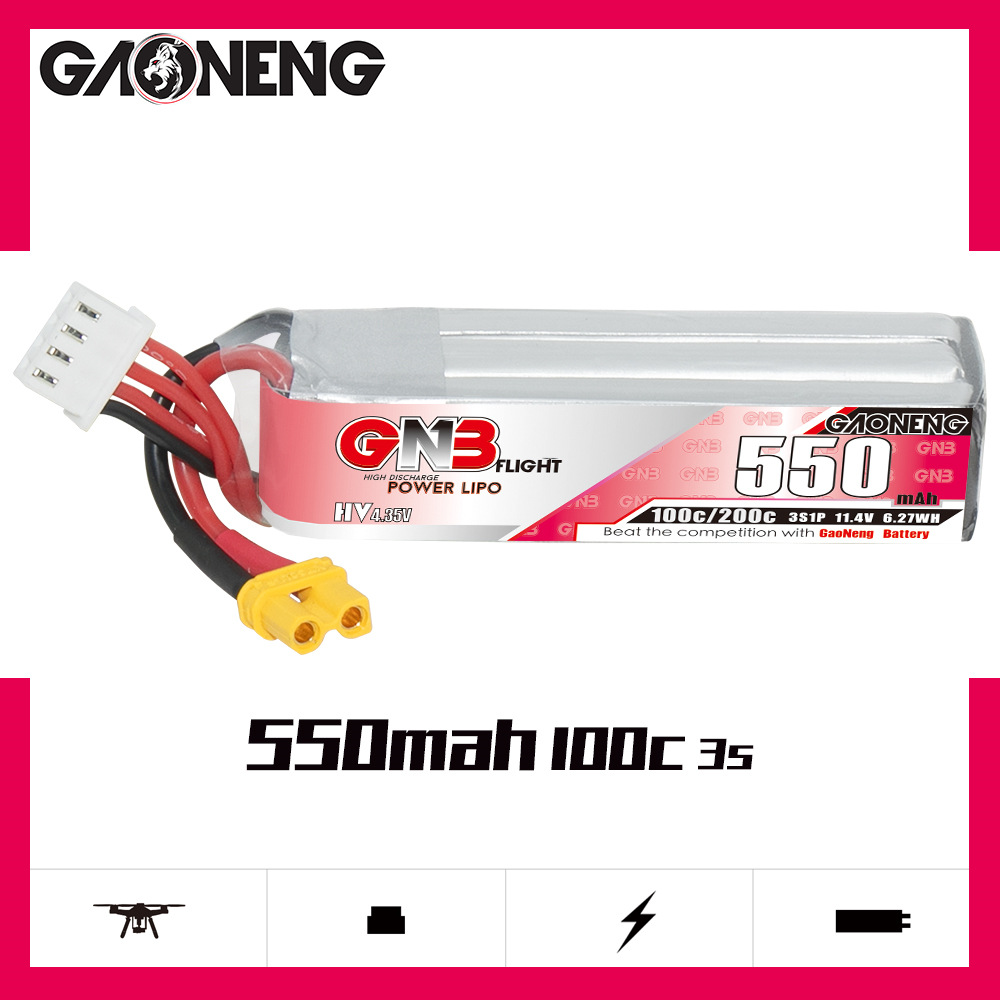 GNB HV 11.4V 550mAh 100C/200C  - Drone Battery 3S のレビューと価格