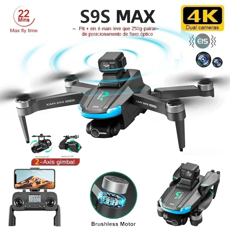 新しい S9S MAX ミニドローン 4K 2 軸 PTZ  - Drone Battery Case のレビューと価格