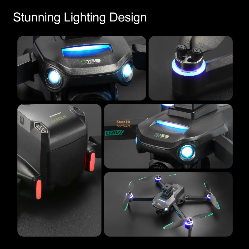 リモコン付きクワッドコプタードローン,障害物回避,LEDスク - Drone Battery Case のレビューと価格