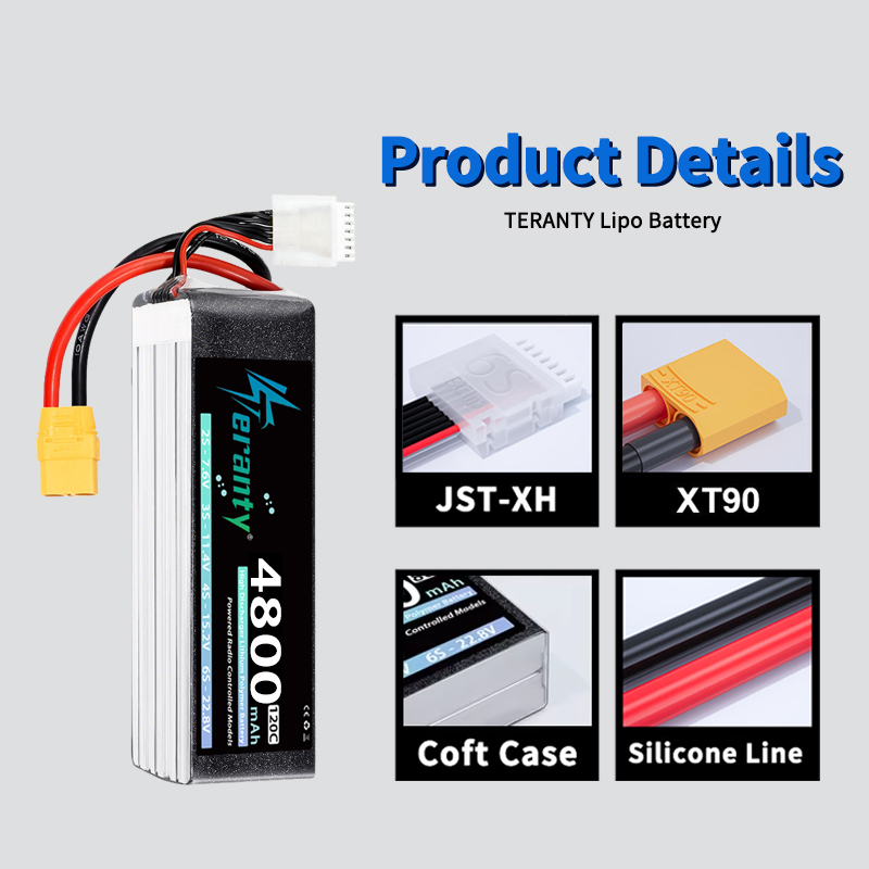 TERANTY 6S 4800mAh リポバッテリー 22. - Drone Battery Connector のレビューと価格