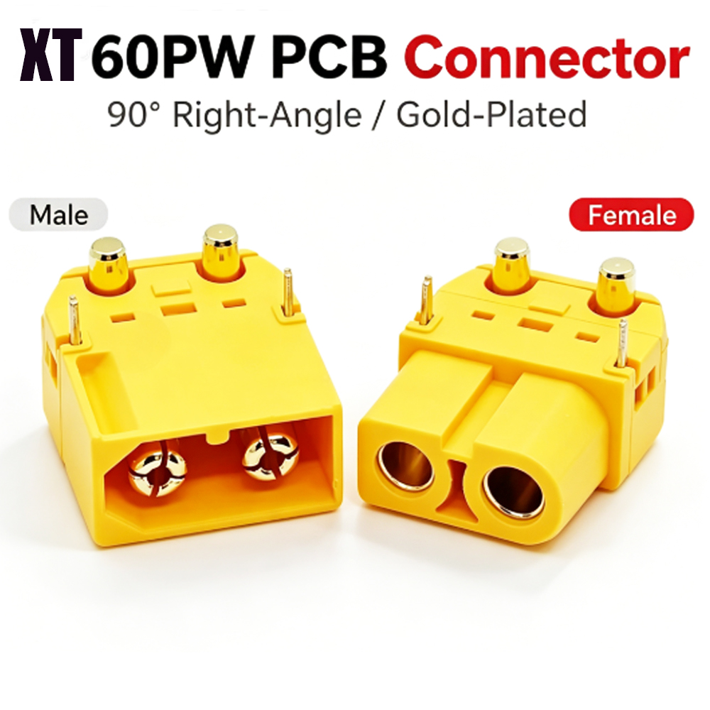 Amass XT60PW PCBマウントコネクタ 90 °  - Drone Battery Connector のレビューと価格