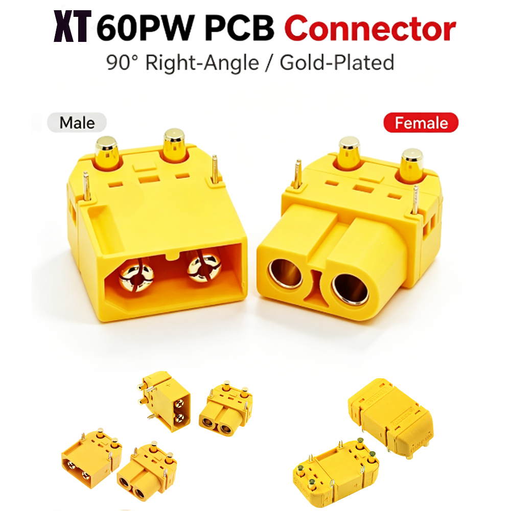 Amass XT60PW PCBマウントコネクタ 90 °  - Drone Battery Connector のレビューと価格