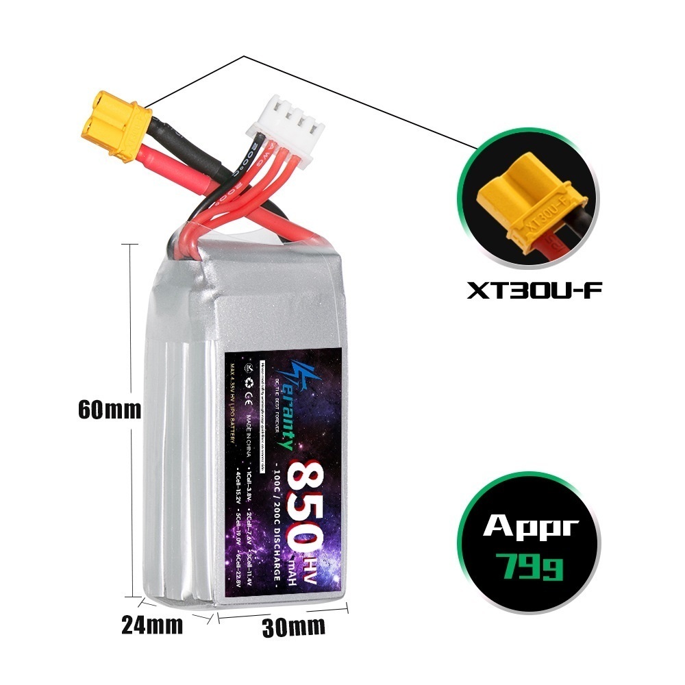 1/2/3 個 TERANTY 3S 11.4V リポバッテ - Drone Battery Connector のレビューと価格